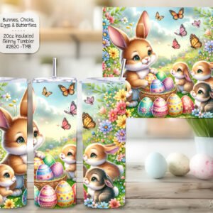 Easter Bunny Insulated Tumbler - Stainless Steel Drink Cup