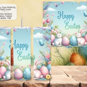 Happy Easter Bunny Tumbler - Insulated Stainless Steel Cup