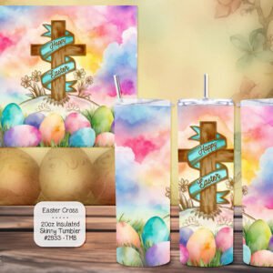 Easter Cross Insulated Tumbler: Stainless Steel, Keeps Drinks Hot/Cold