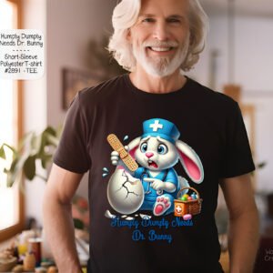 Easter Bunny T-shirt - Polyester, Short Sleeve, Holiday Fun