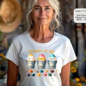 Easter Egg Painting T-shirt - Short Sleeve Polyester Tee