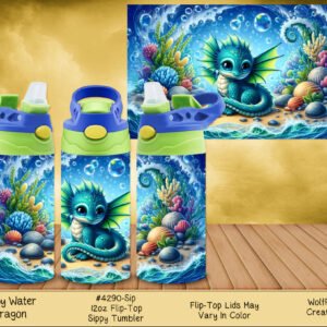 Dragon Kids Sippy Tumbler, 12 oz Stainless Steel, Vacuum Insulated