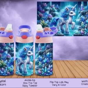 Unicorn Kids 12oz Sippy Tumbler - Stainless Steel Vacuum Insulated Cup