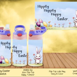 Easter Bunny Kids Tumbler 12oz - Stainless Steel, Vacuum Insulated