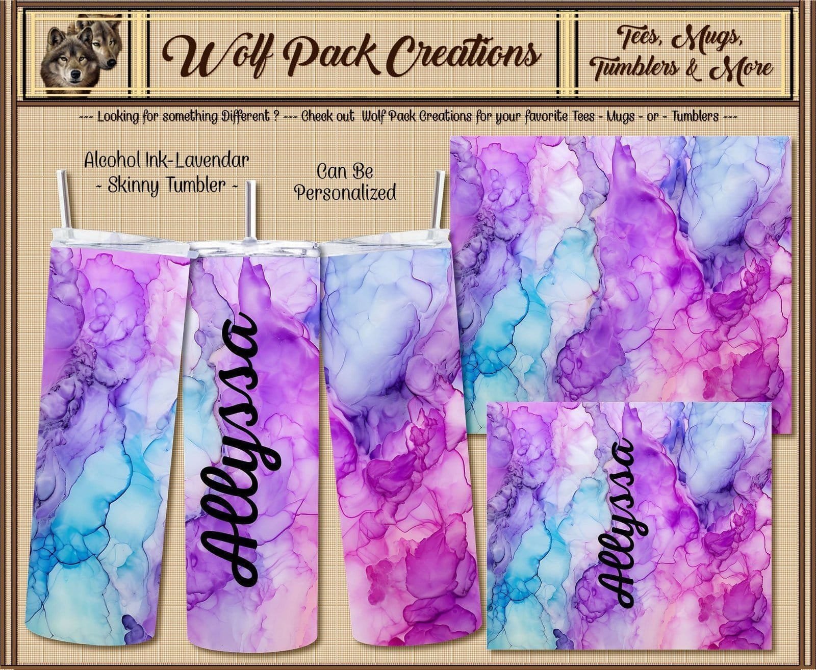 Personalizable Skinny Tumbler in Beautiful Lavendar