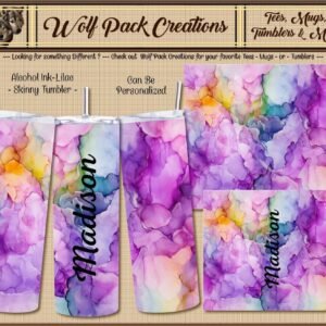 Personalizable Skinny Tumbler in Beautiful Lilac