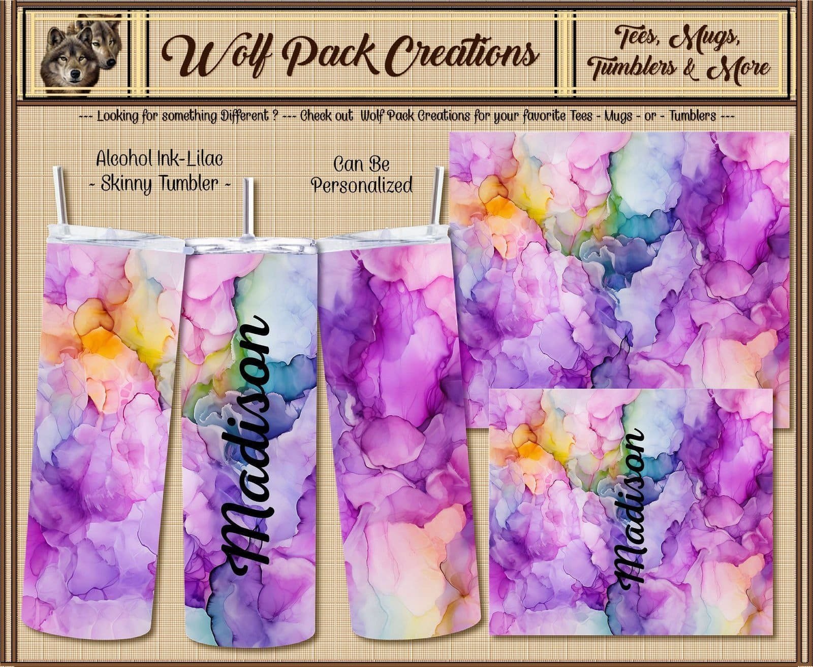 Personalizable Skinny Tumbler in Beautiful Lilac