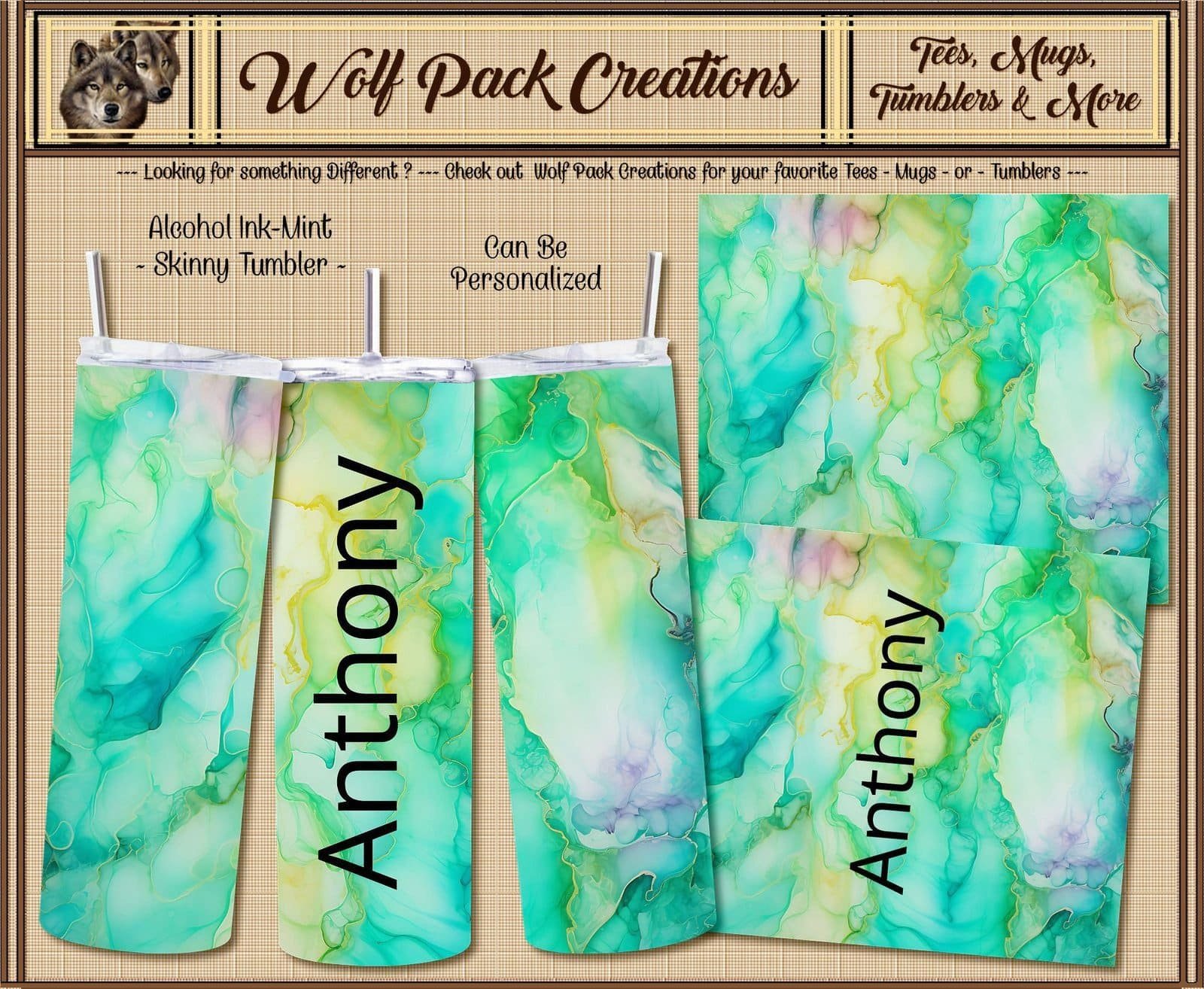 Personalizable Skinny Tumbler in Magnificent Mint