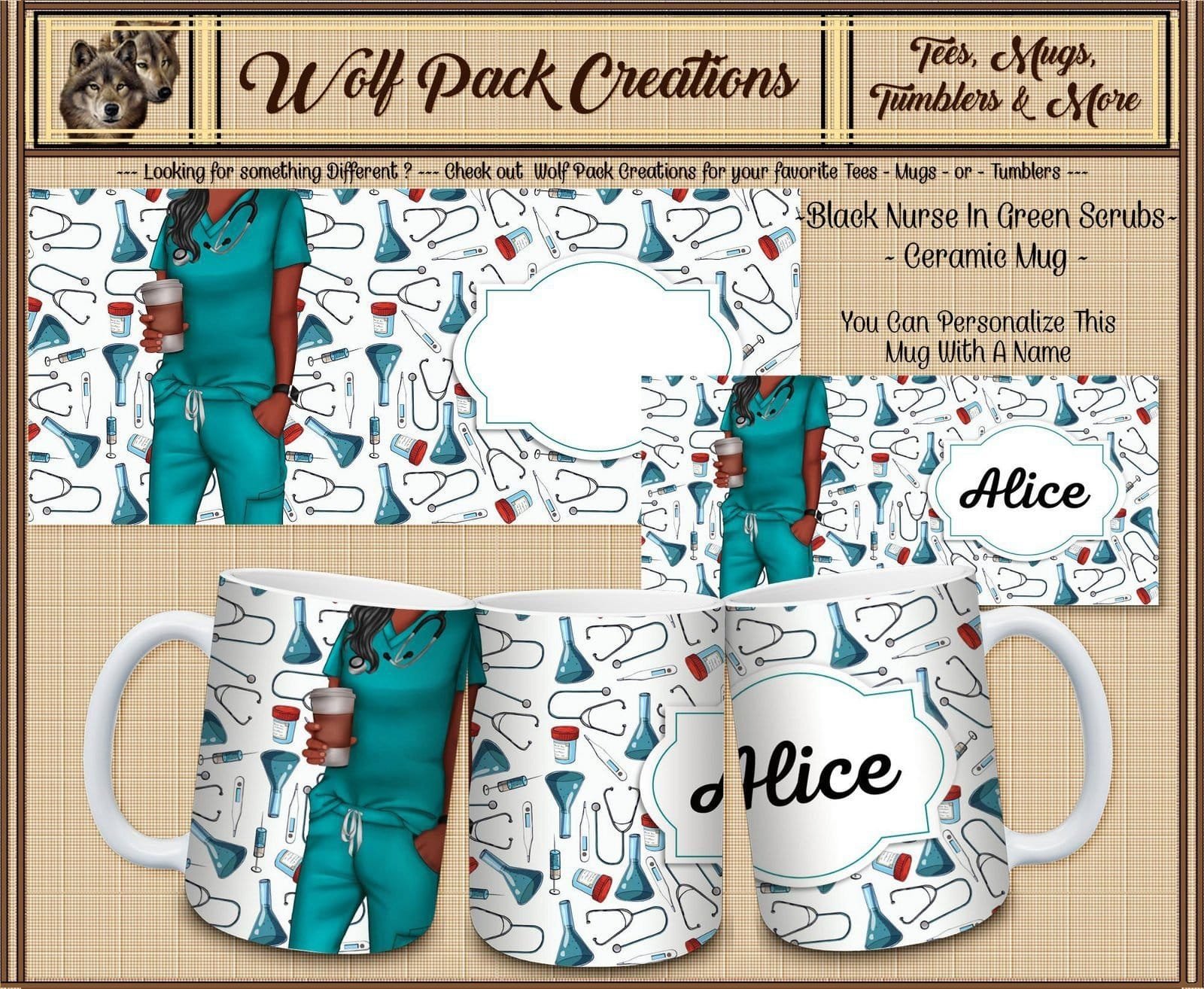 Personalizable Beautiful Ceramic Mug for Nurses