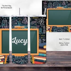 Personalizable Skinny Tumbler: Back to School