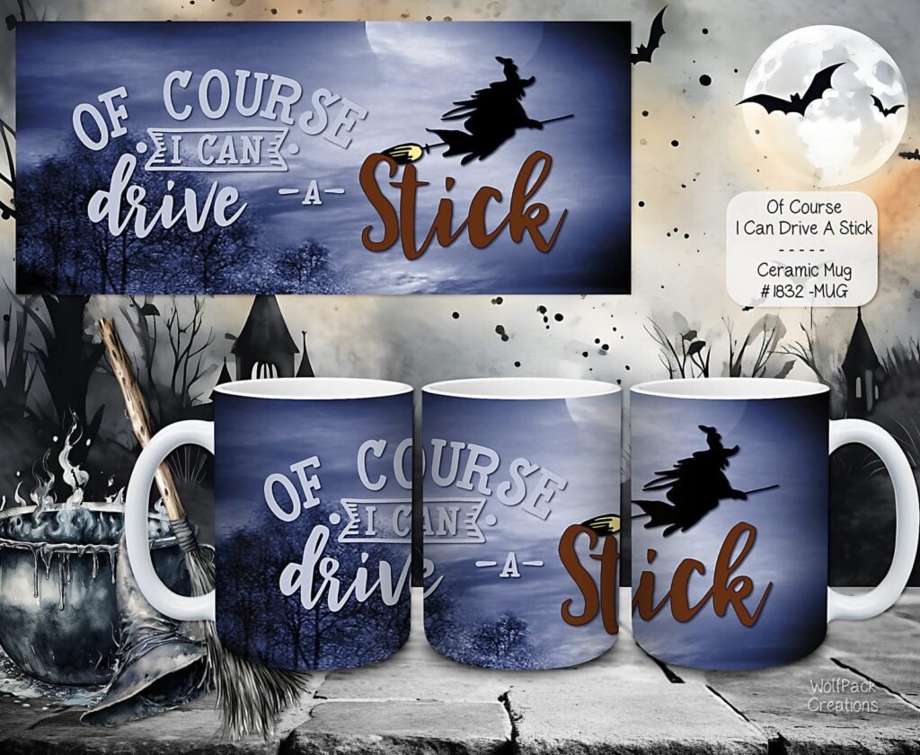 Enchant Your Mornings with Our Witch Broomstick Ceramic Coffee Mugs