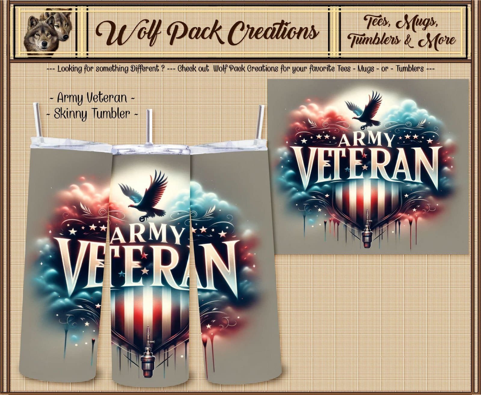 For the Love of Freedom Army Skinny Tumbler