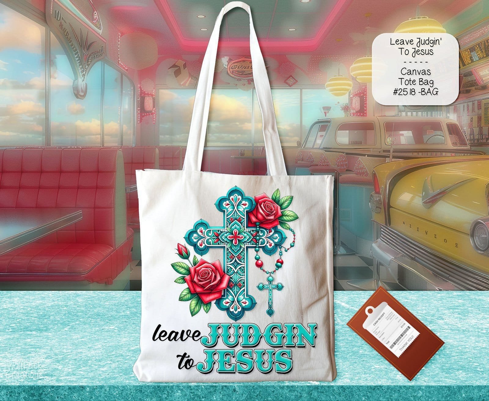 Leave Judgin to Jesus Tote Bag