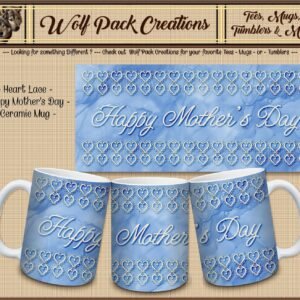 Beautiful Blue Lace Ceramic Mug for Mother's Day