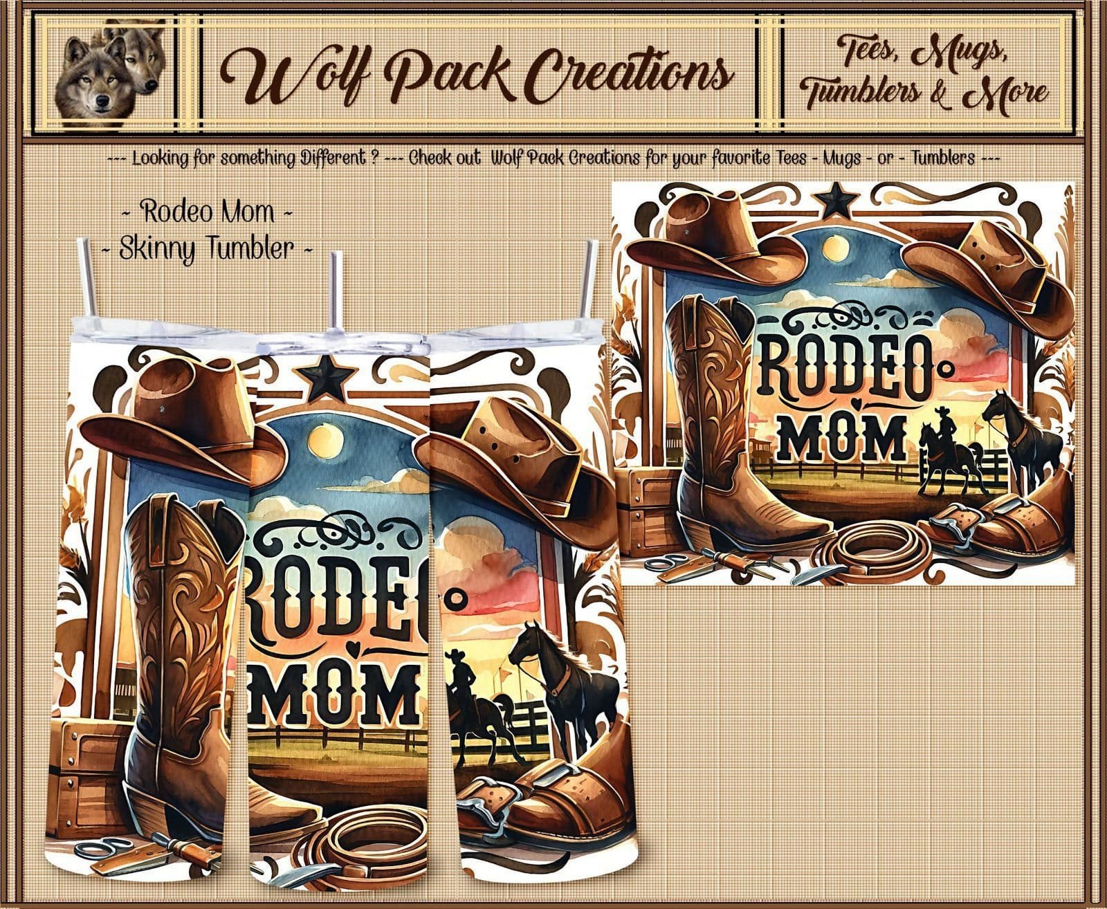 Beautiful Skinny Tumbler for the Rodeo Mom