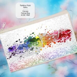 Rainbow Music Notes Zipper Pouch