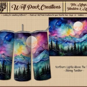 Northern Lights on Beautiful Skinny Tumbler