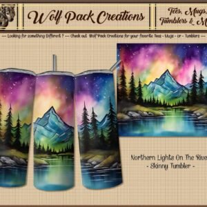 Northern Lights over the Lake Beautiful Skinny Tumbler
