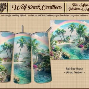 Beautiful Rainbow Oasis on a Skinny Tumbler