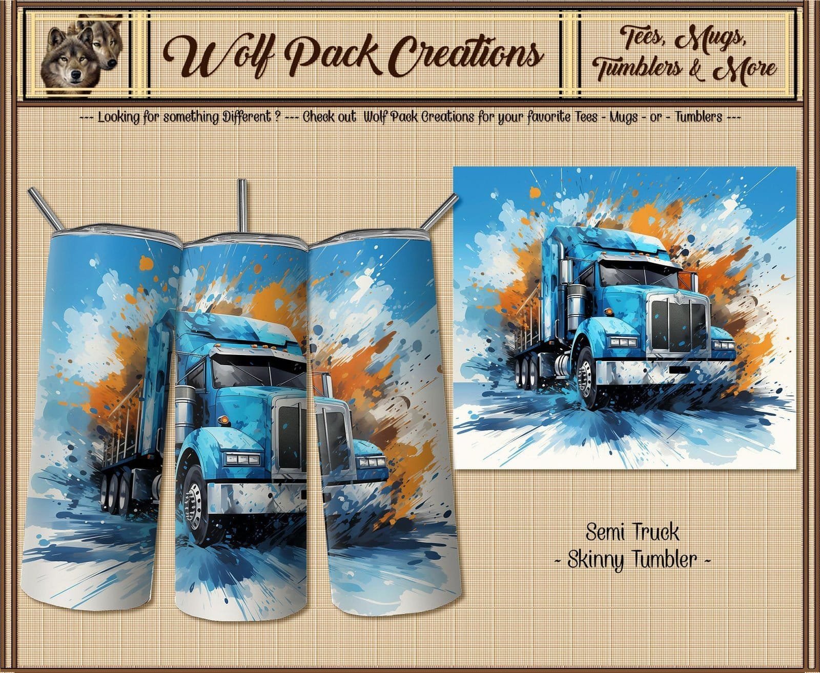 Beautiful Skinny Tumbler for Semi Truck Drivers
