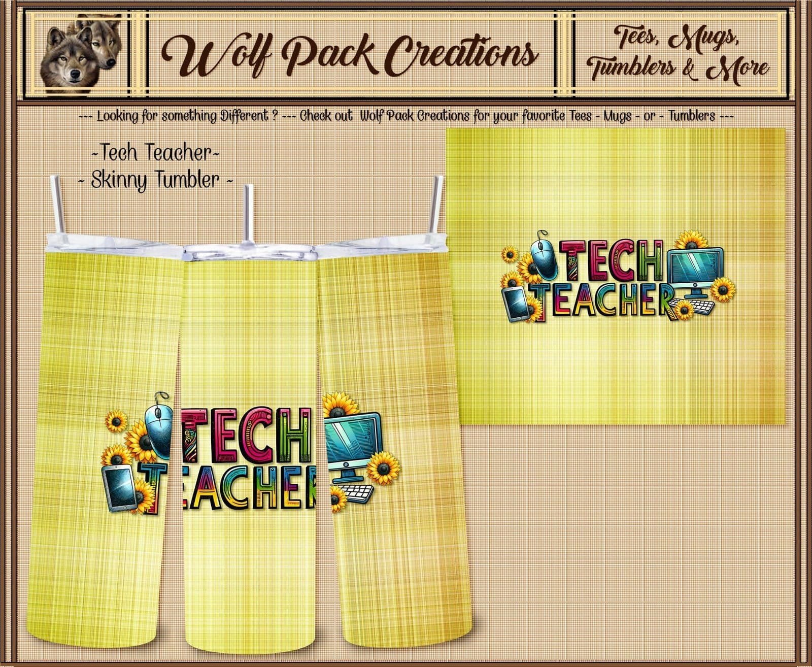 Beautiful Skinny Tumbler for the Modern Tech Teacher