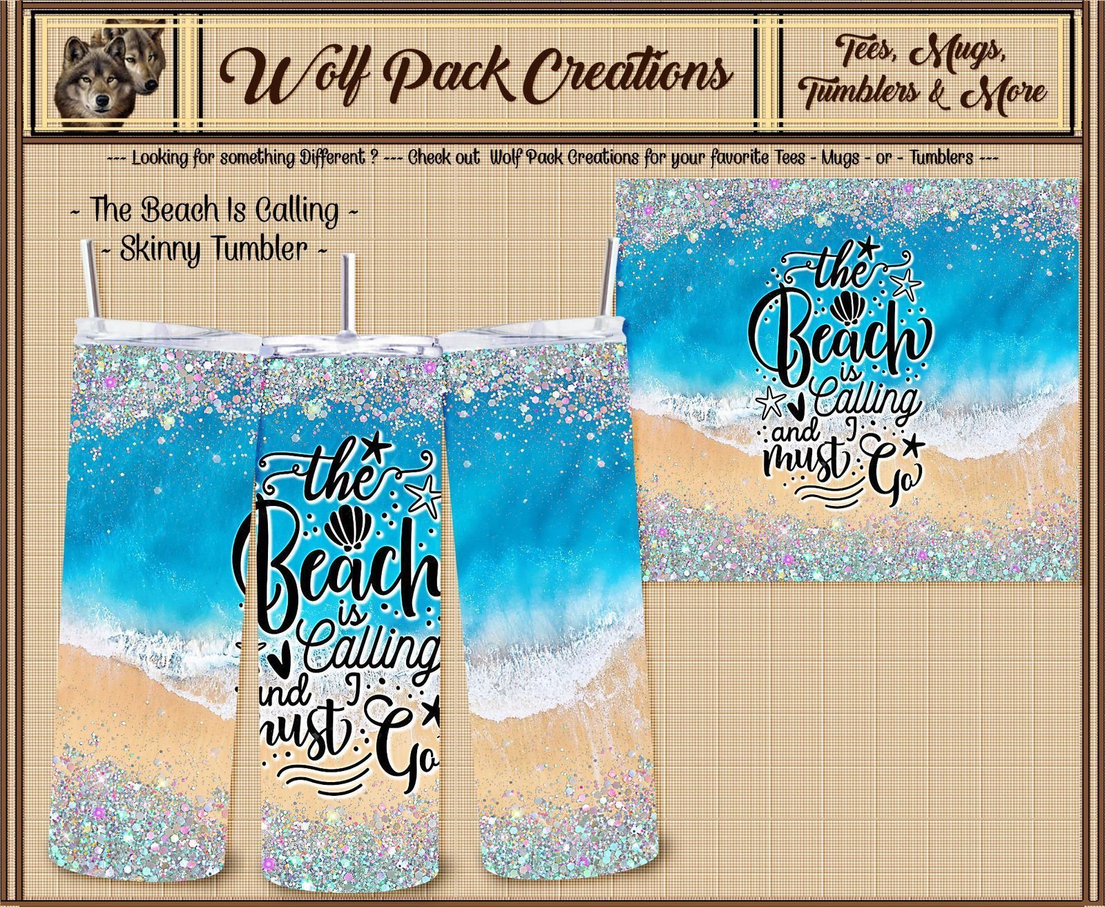 Beautiful Skinny Tumbler for all Beach Lovers