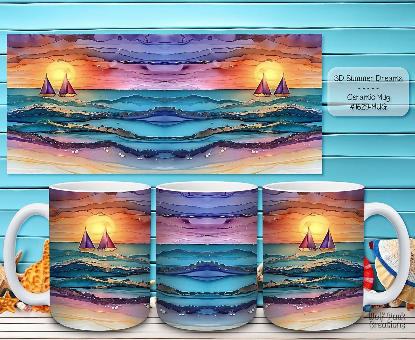 Beautiful 3D Summer Dreams Design on a Ceramic Mug