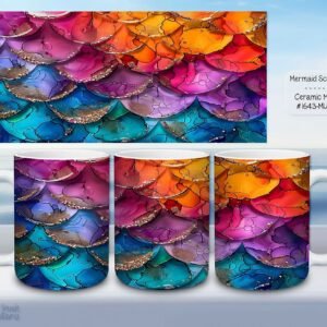 Beautiful Mermaid Scales Design on a Ceramic Mug