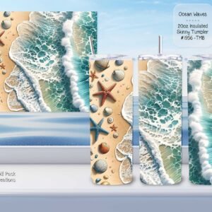 Beautiful Steel Skinny Tumbler featuring Ocean Waves