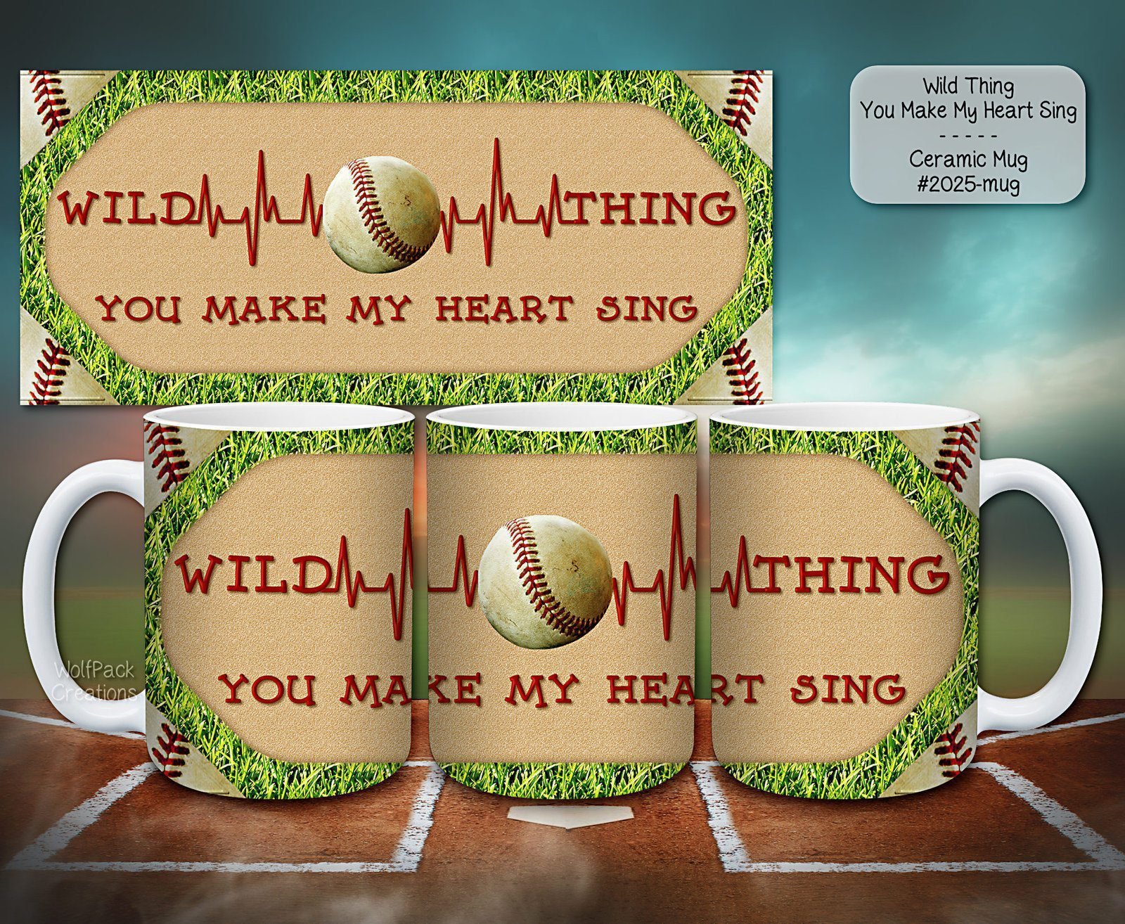 Stylish Ceramic Mug for Baseball Enthusiasts: Wild Thing, You Make My Heart Sing