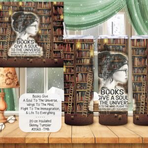 Stay Refreshed with a 20-Ounce Stainless Steel Skinny Tumbler while Enjoying Your Favorite Book