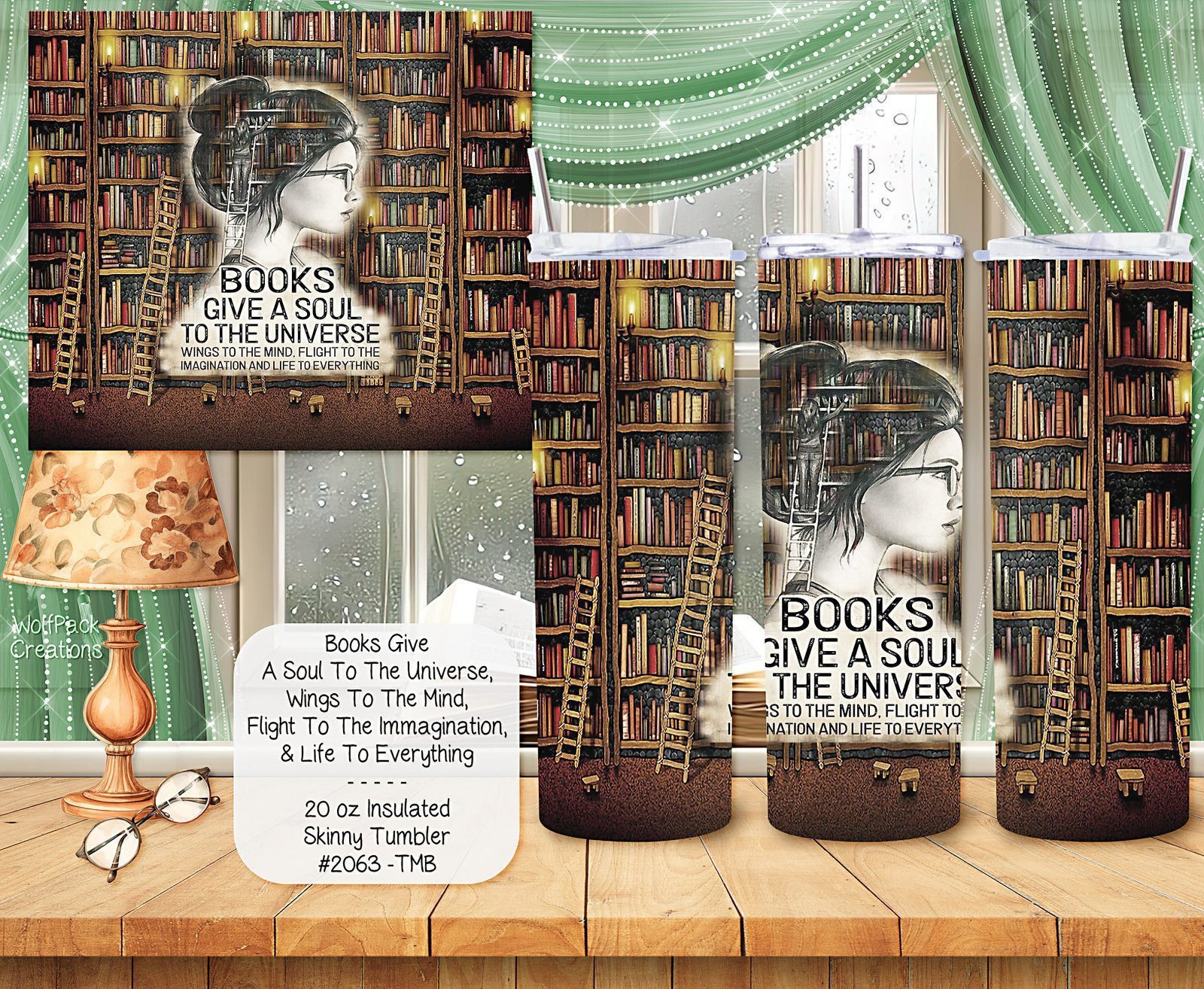 Stay Refreshed with a 20-Ounce Stainless Steel Skinny Tumbler while Enjoying Your Favorite Book