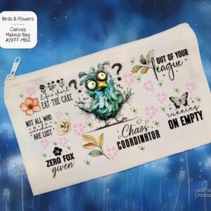 Birds and Flowers Zipper Pouch