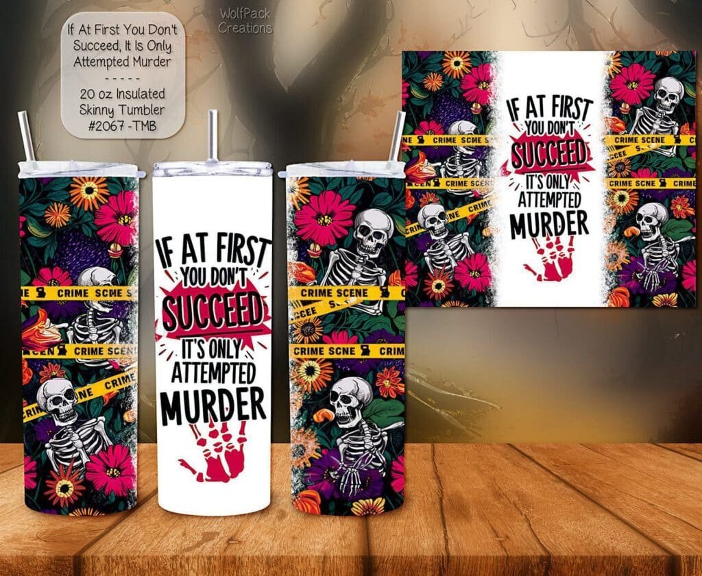 Scary Halloween Skinny Tumbler