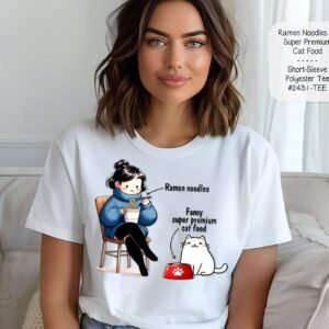 Hilarious Ramen Noodles vs. Premium Cat Food Shirt