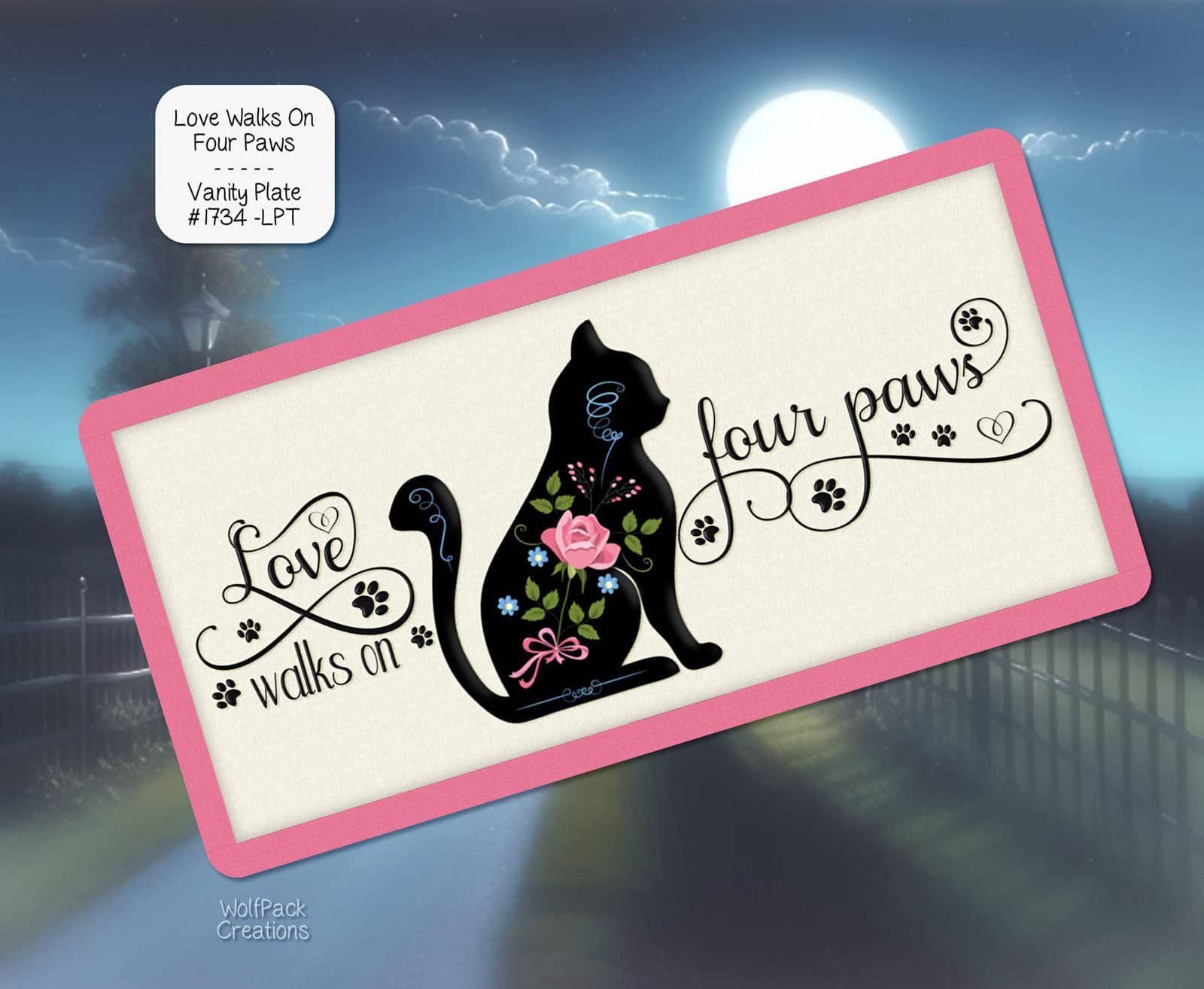 Love on Four Paws License Plate