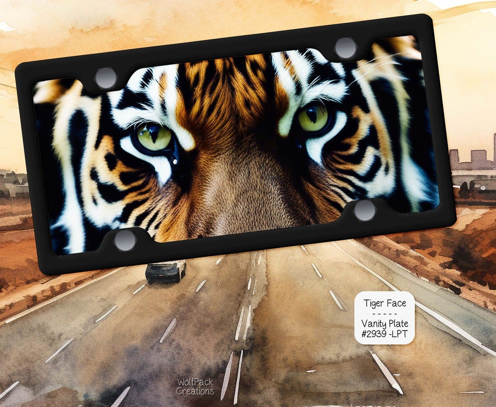 Tiger Face License Plate