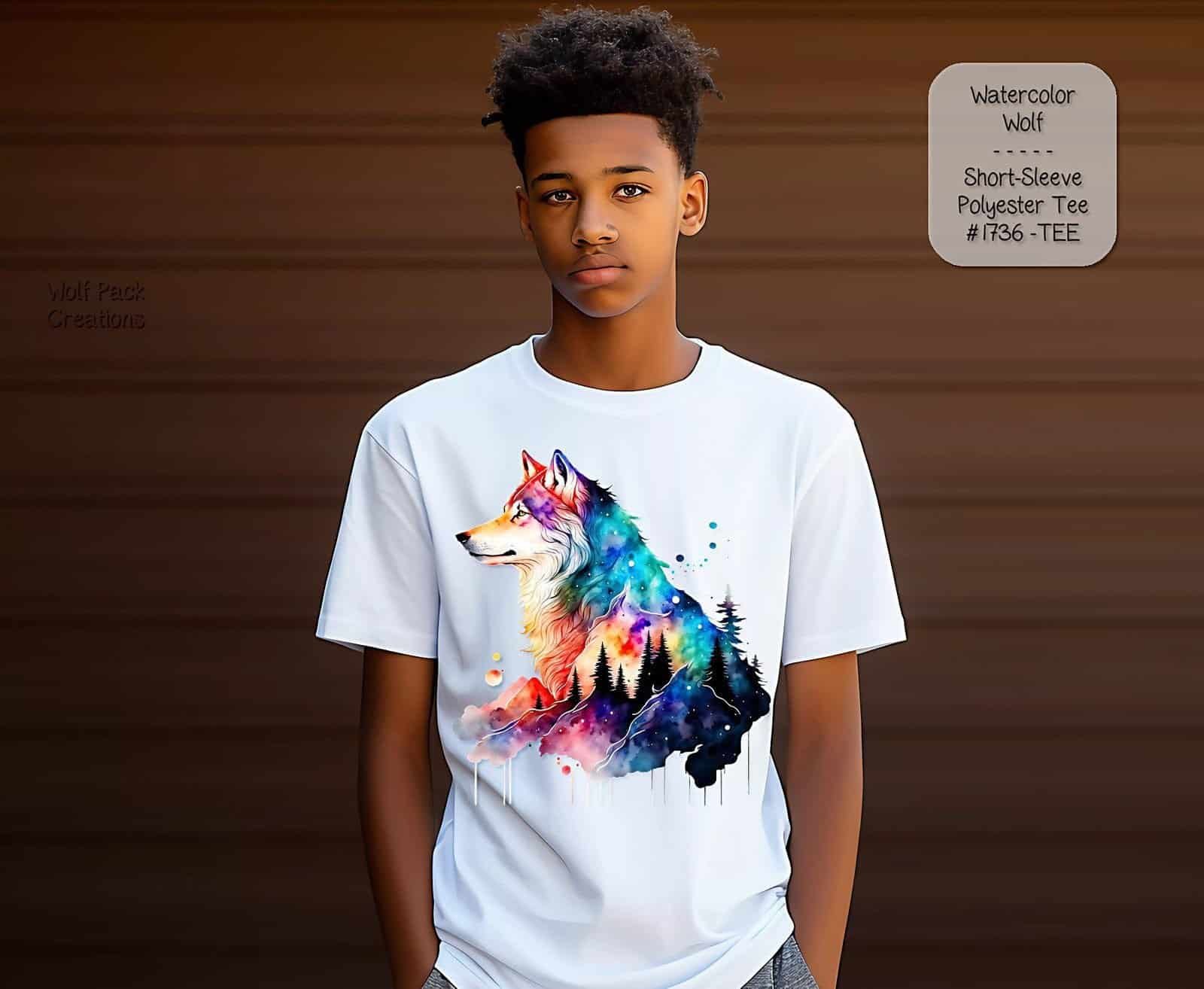 Beautiful Watercolor Wolf Shirt