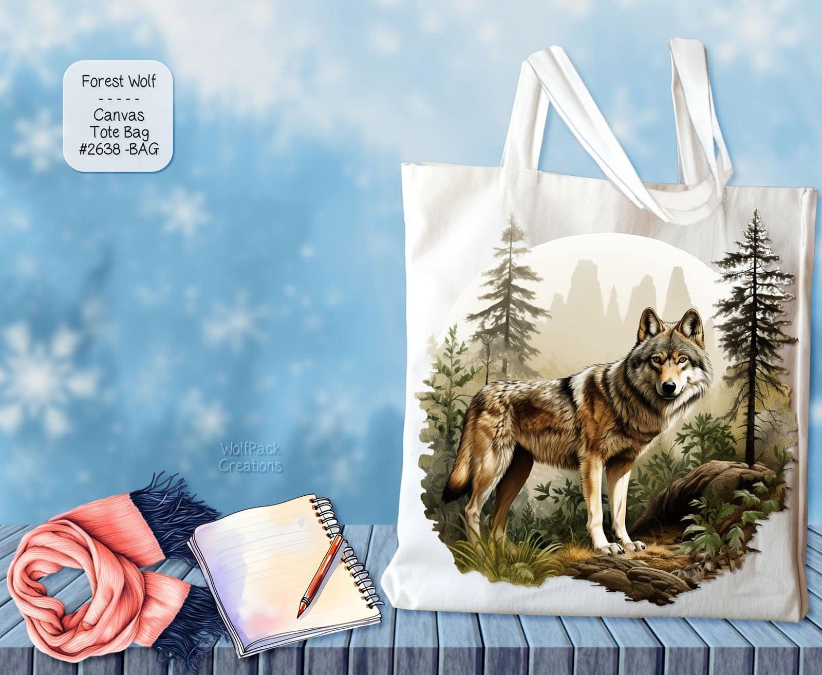 Forest Wolf Tote Bag