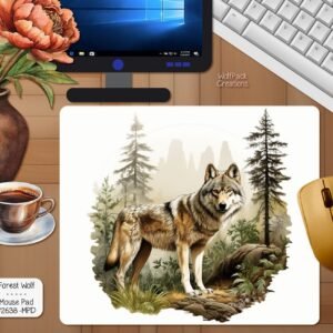 Majestic Forest Wolf Mouse Pad