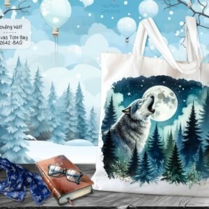 Wolf Howling at the Moon Tote Bag