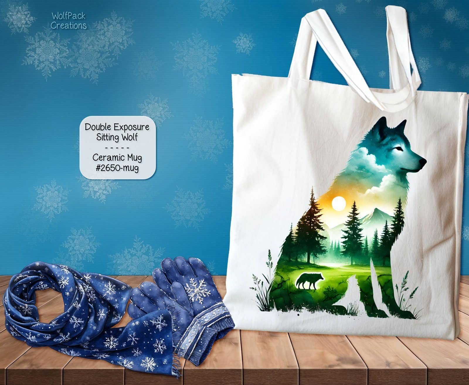 Sitting Wolf Tote Bag