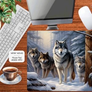 Gorgeous Winter Wolves Mouse Pad