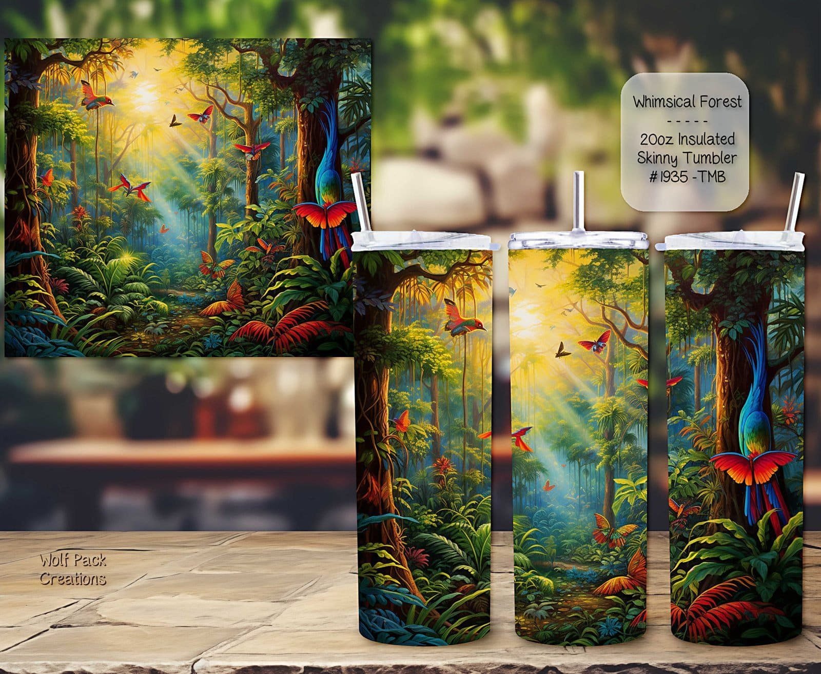 Discover the Whimsical Forest Stainless Steel Skinny Tumbler