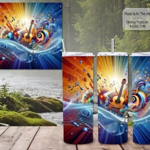 Beautiful Music is in the Air Design on Skinny Tumbler