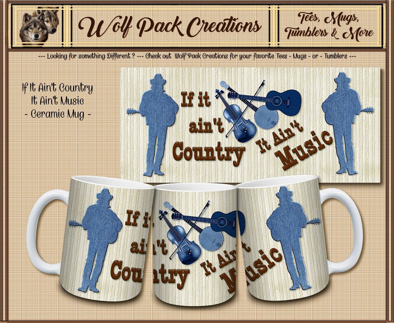 Beautiful Ceramic Mug: If it Aint Country, It Aint Music