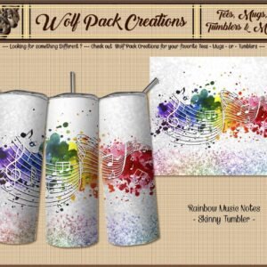 Beautiful Music Notes on a Skinny Tumbler