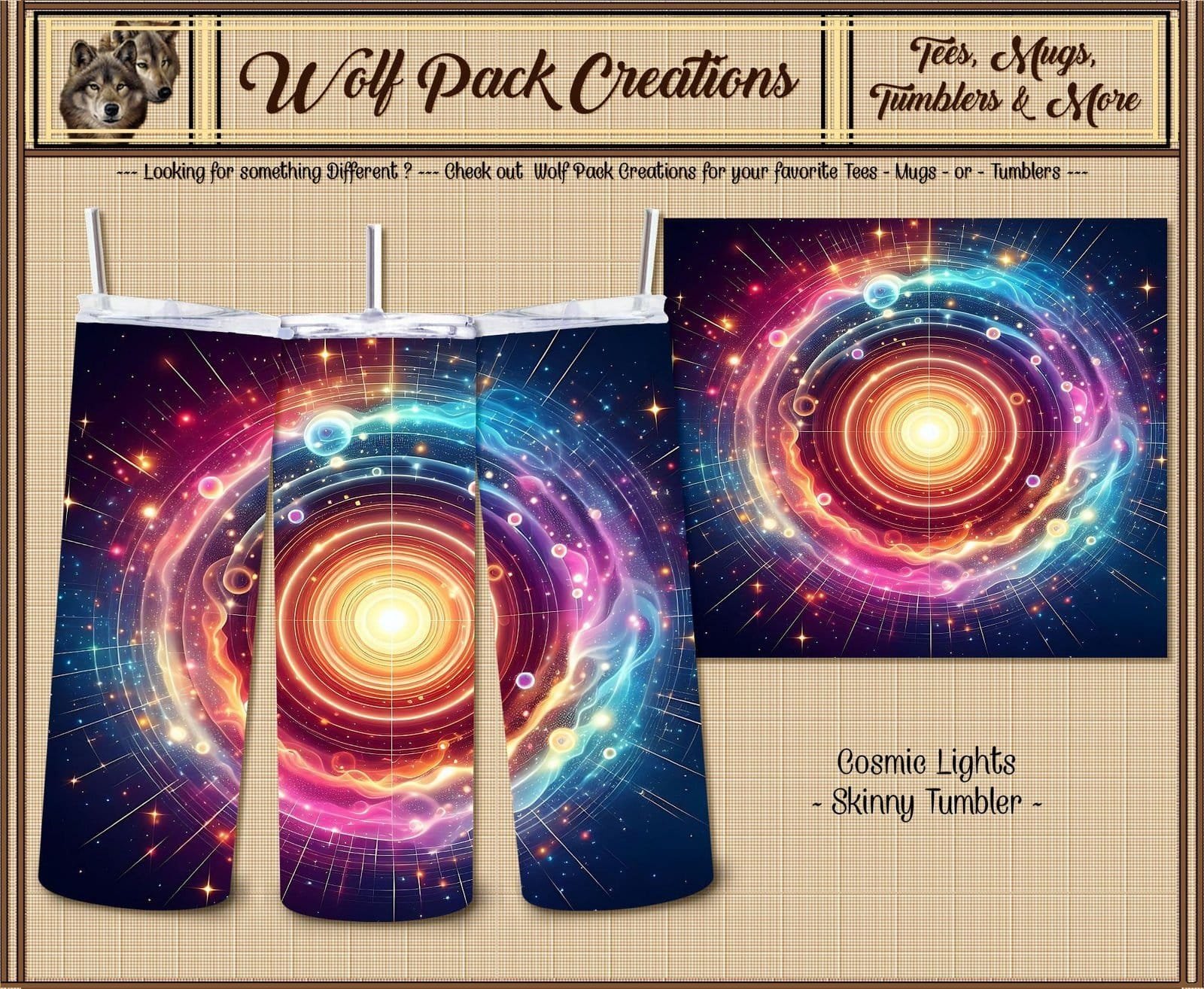 Beautiful Cosmic Lights on a Skinny Tumbler