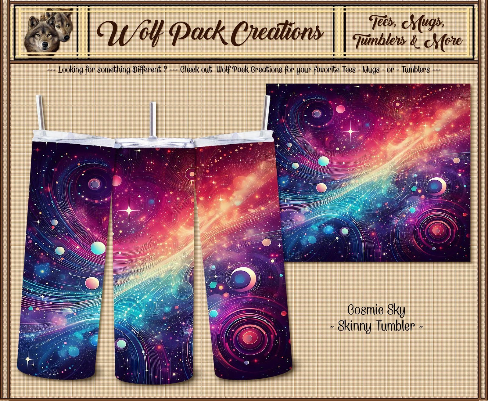 Beautiful Cosmic Sky View on a Skinny Tumbler