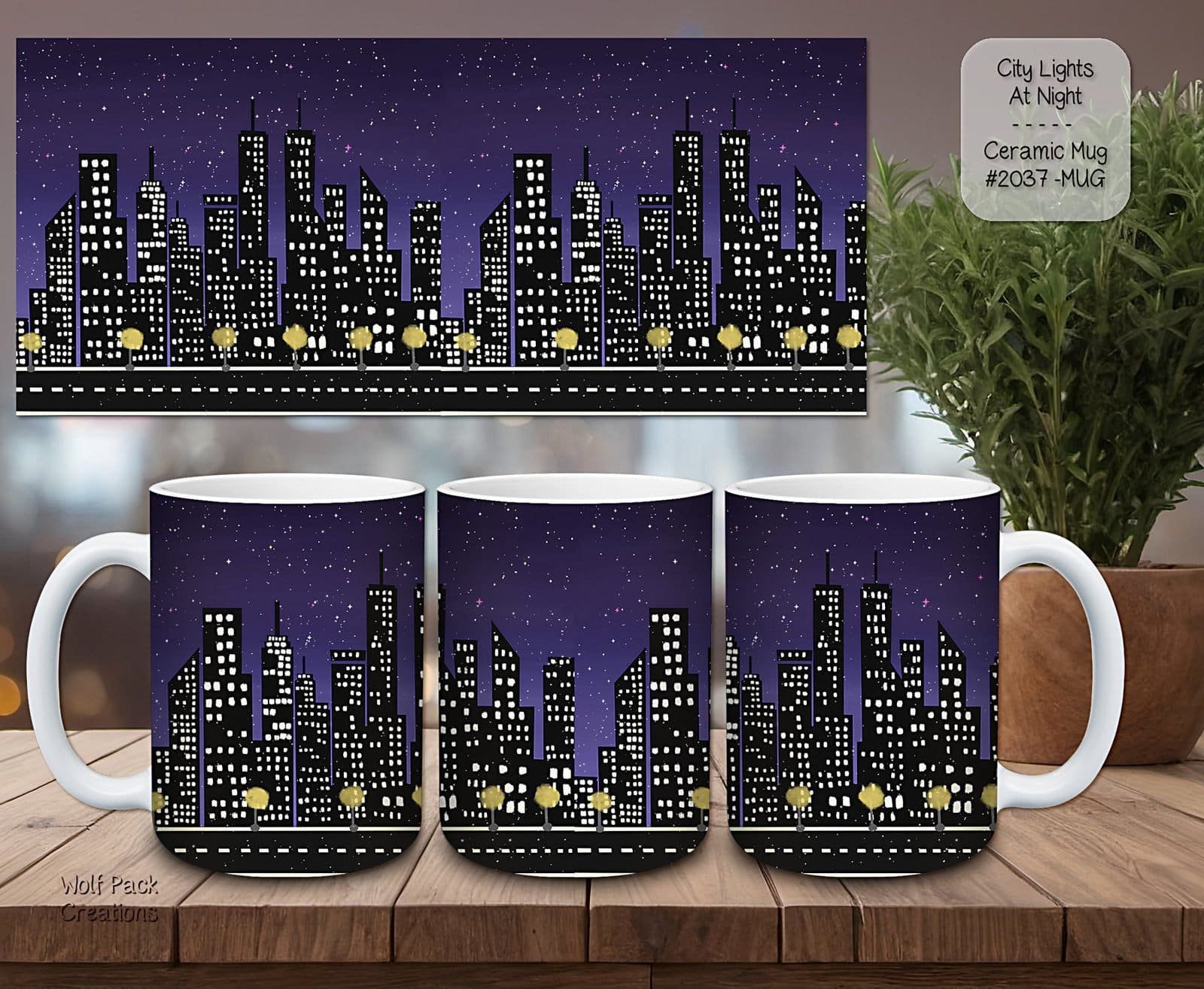 Discover the City Lights at Night on this Ceramic Mug